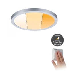 Paulmann No. 92991 LED Einbaupanel Areo VariFit IP44 rund 175mm Chrom matt WarmDim-Stepschaltung