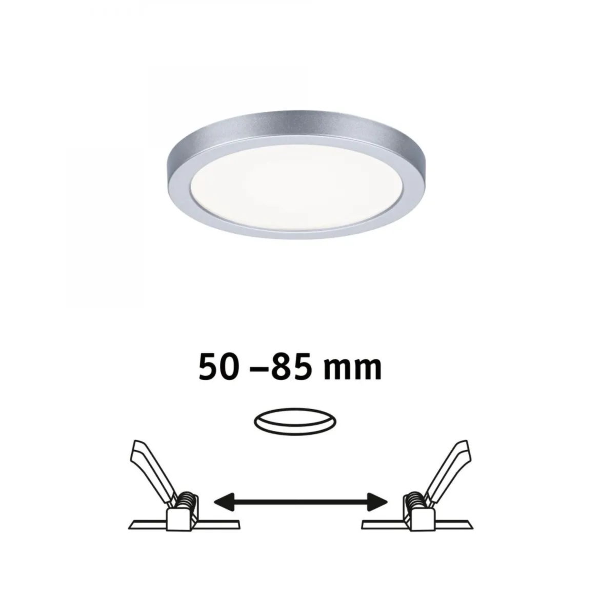 Paulmann No. 93037 LED Einbaupanel Areo VariFit IP44 rund 118mm Chrom matt 4000K