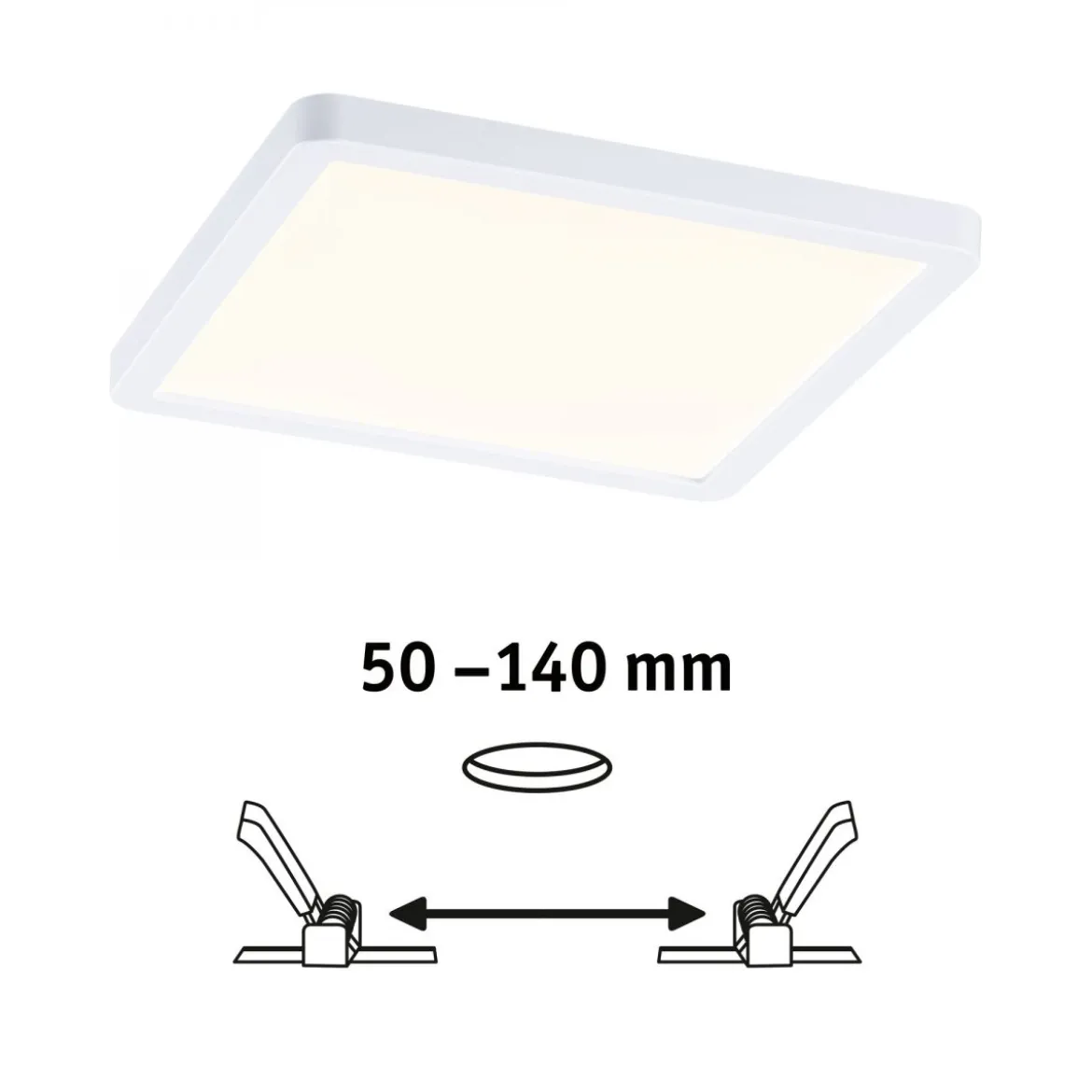 Paulmann No. 93040 LED Einbaupanel Areo VariFit IP44 eckig 175mm Weiß 3000K