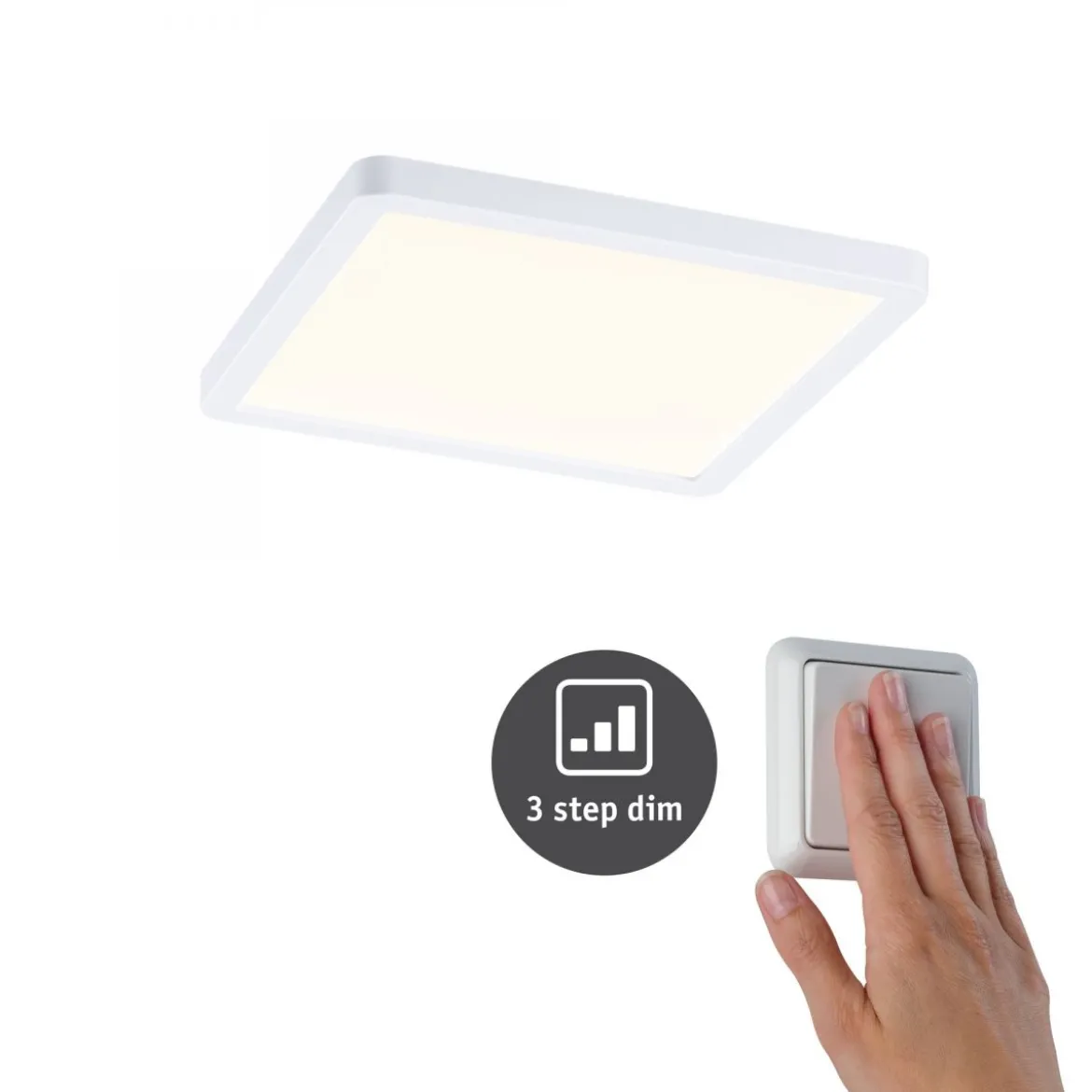 Paulmann No. 93053 LED Einbaupanel Areo VariFit eckig IP44 3-Stufen-dimmbar 175mm 3000K