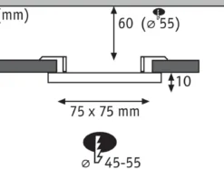 Paulmann No. 92387 LED Einbaupanel Veluna VariFit IP44 75mm 3.000K
