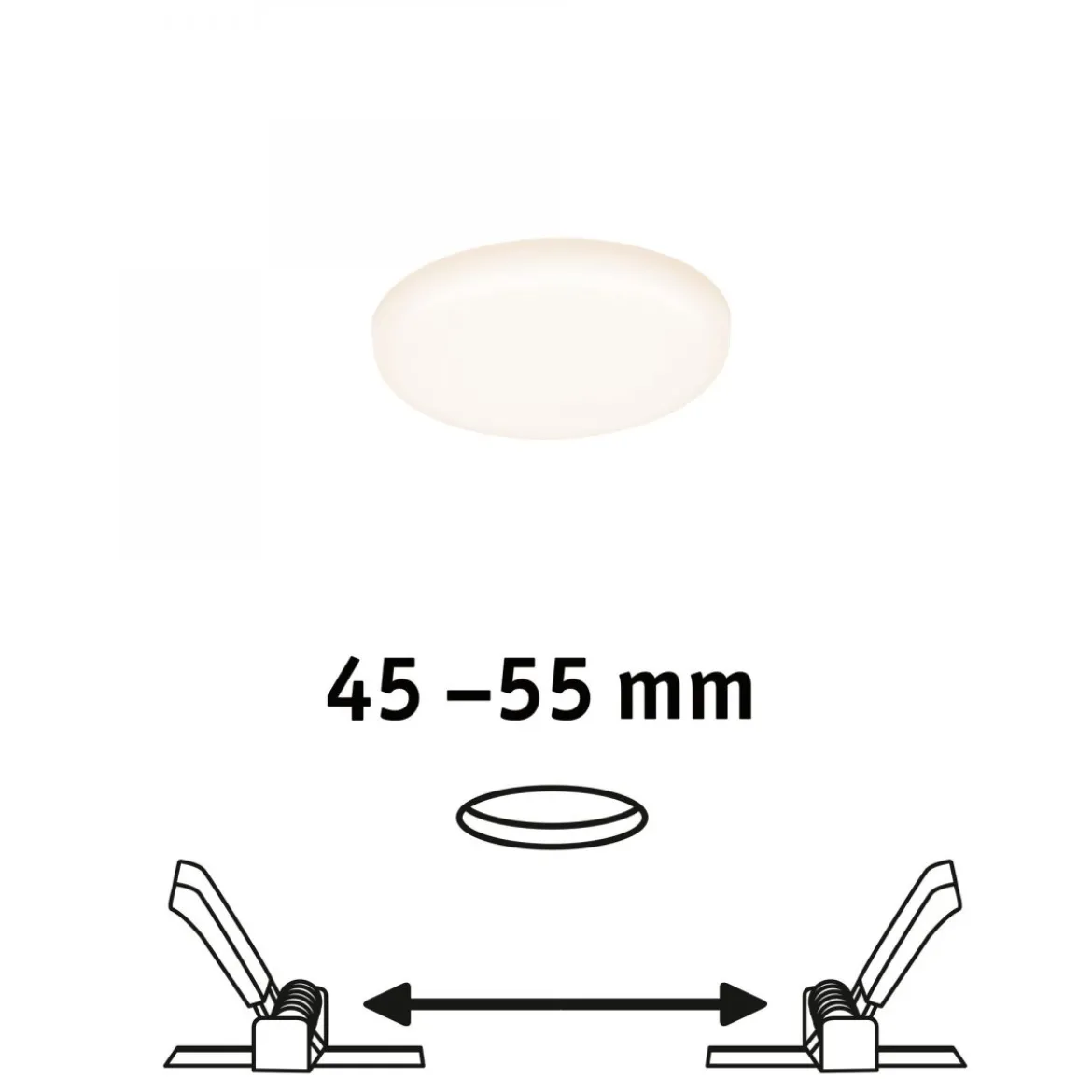 Paulmann No. 92387 LED Einbaupanel Veluna VariFit IP44 75mm 3.000K