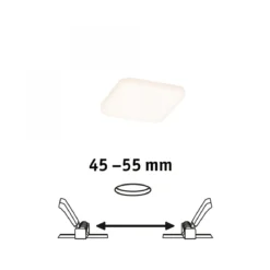 Paulmann No. 92393 LED Einbaupanel Veluna VariFit IP44 75x75mm 3.000K Satin