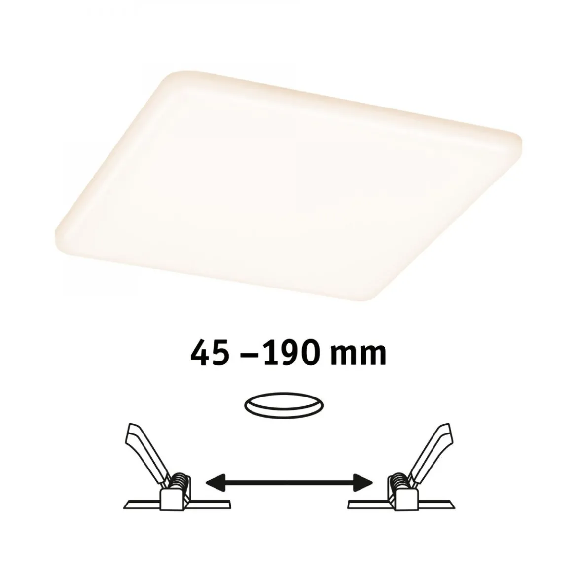 Paulmann No. 92395 LED Einbaupanel Veluna VariFit IP44 185x185mm 17W 3.000K
