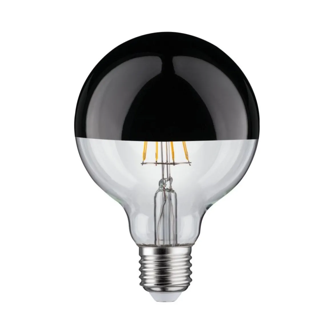 Paulmann No. 28677 LED Globe 95 Kopfspiegel Schwarzchrom 6,5W E27 Warmweiß