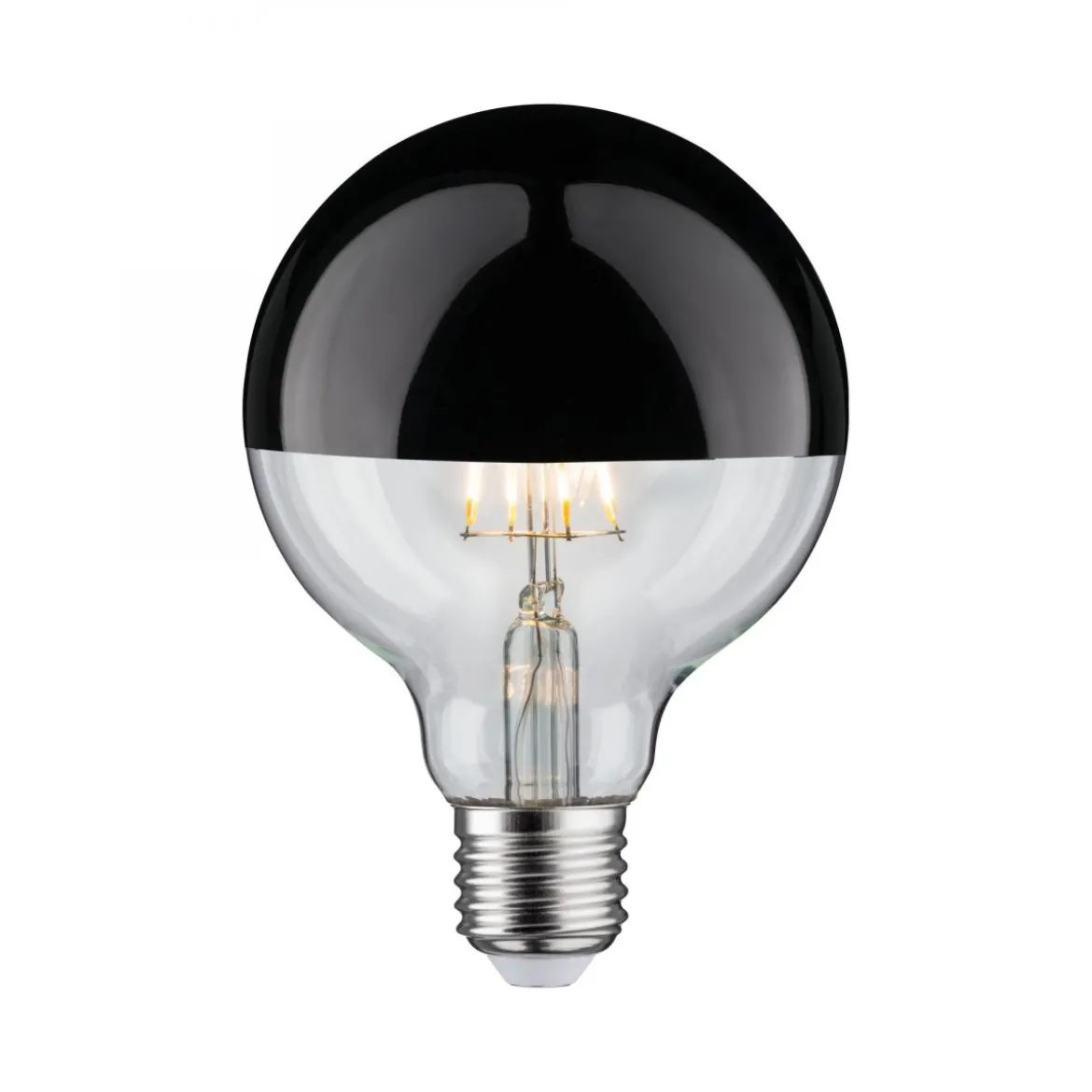 Paulmann No. 28677 LED Globe 95 Kopfspiegel Schwarzchrom 6,5W E27 Warmweiß