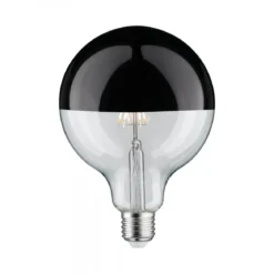Paulmann No. 28680 LED Globe 125 Kopfspiegel Schwarzchrom 6,5W E27 Warmweiß