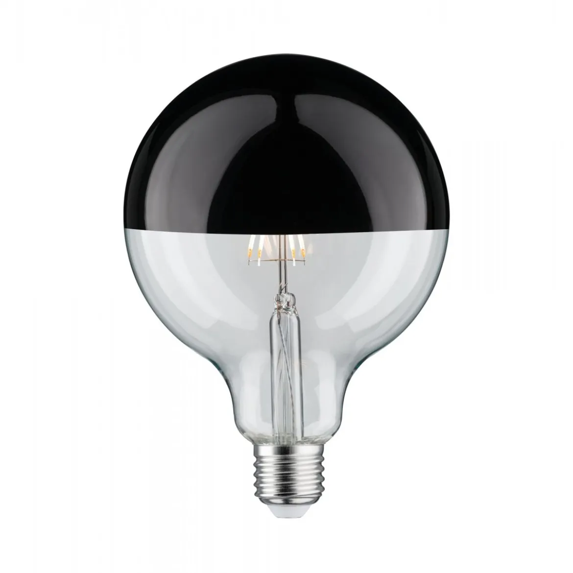 Paulmann No. 28680 LED Globe 125 Kopfspiegel Schwarzchrom 6,5W E27 Warmweiß