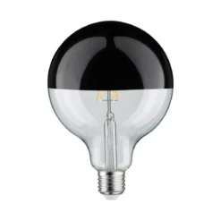 Paulmann No. 28680 LED Globe 125 Kopfspiegel Schwarzchrom 6,5W E27 Warmweiß
