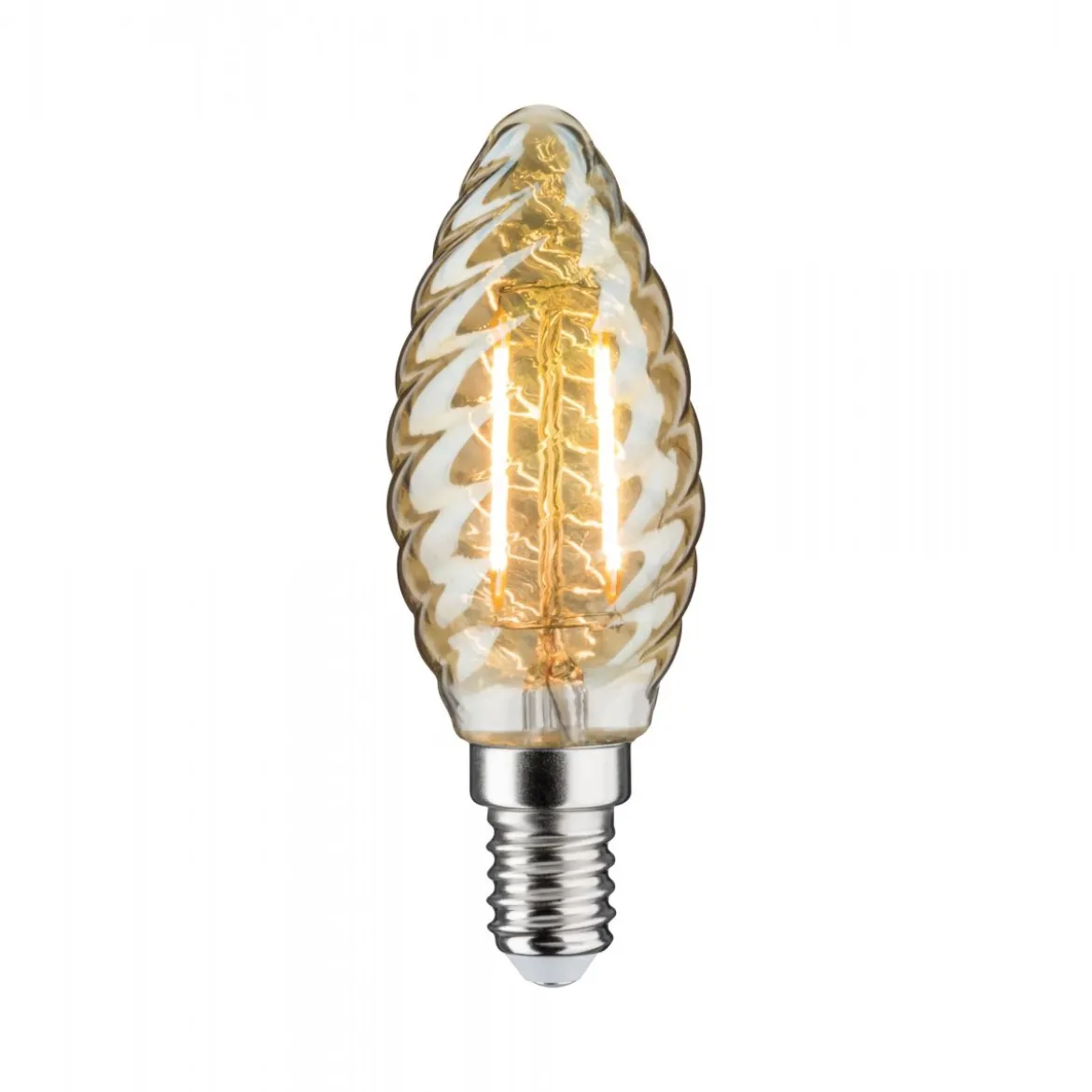 Paulmann No. 28709 LED Kerze gedreht 4,7 Watt E14 Goldlicht dimmbar