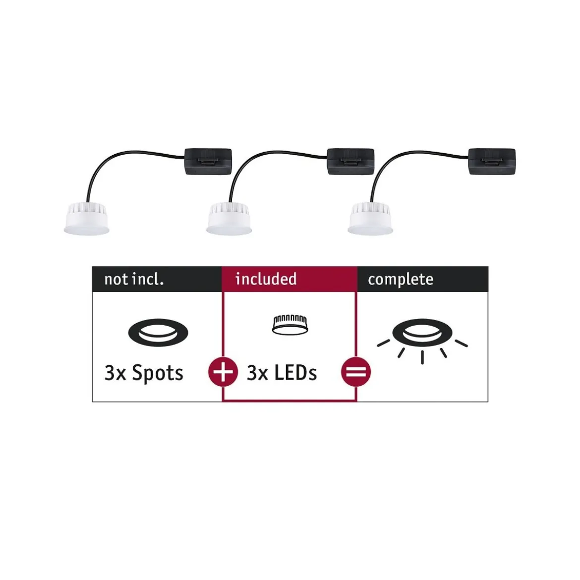 Paulmann No. 92472 LED Modul Einbauleuchte Choose Coin 3er-Set 2700K Satin