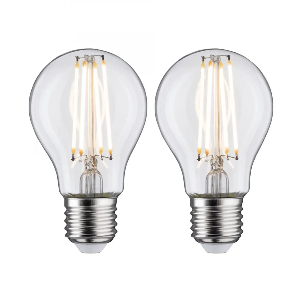 Paulmann No. 28641 LED Standardform 7 Watt E27 Warmweiß Klar 2er Set