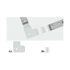 Paulmann No. 70616 MaxLED Eckverbinder 90° Weiß 4er-Pack inkl. 8 Steckverbinder