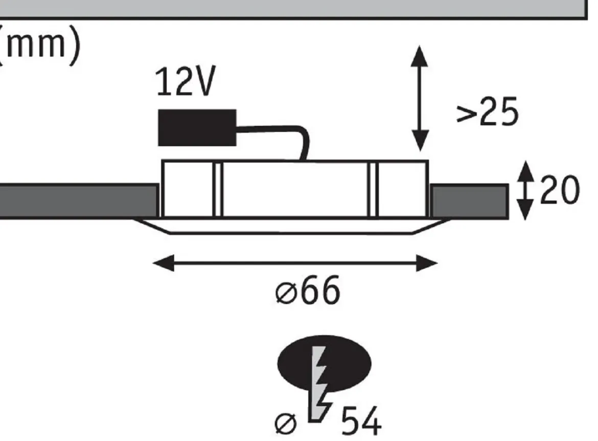 Paulmann No. 98449 Möbeleinbauleuchte Micro Line Structure Eisen gebürstet