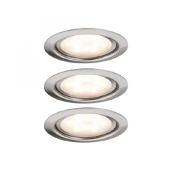 Paulmann No. 93553 Möbeleinbauleuchten-Set Micro Line LED Eisen gebürstet, 3er Set