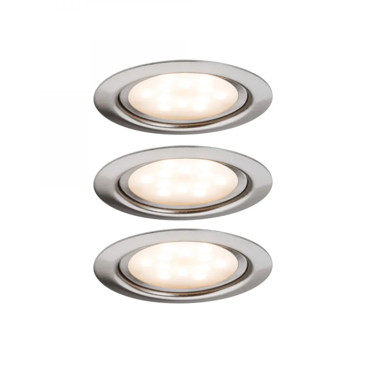 Paulmann No. 93553 Möbeleinbauleuchten-Set Micro Line LED Eisen gebürstet, 3er Set