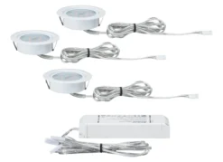 Paulmann No. 93554 Möbeleinbauleuchten-Set Micro Line LED Weiß, 3er Set