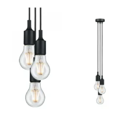 Paulmann No. 50382 Pendelleuchte Neordic Ketil 3-flammig 3x20W E27 schwarz