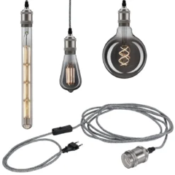 Paulmann No. 79771 Pendelleuchte Neordic Eldar inkl. Eurostecker E27 max.20W Grau Nickel