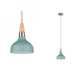 Paulmann No. 79652 Pendelleuchte Neordic Juna Kupfer, Holz, Softgrün E14