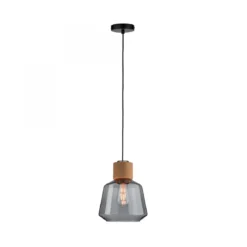 Paulmann No. 79739 Pendelleuchte Neordic Jungle Elia E27 Rauchglas, Kork, Schwarz