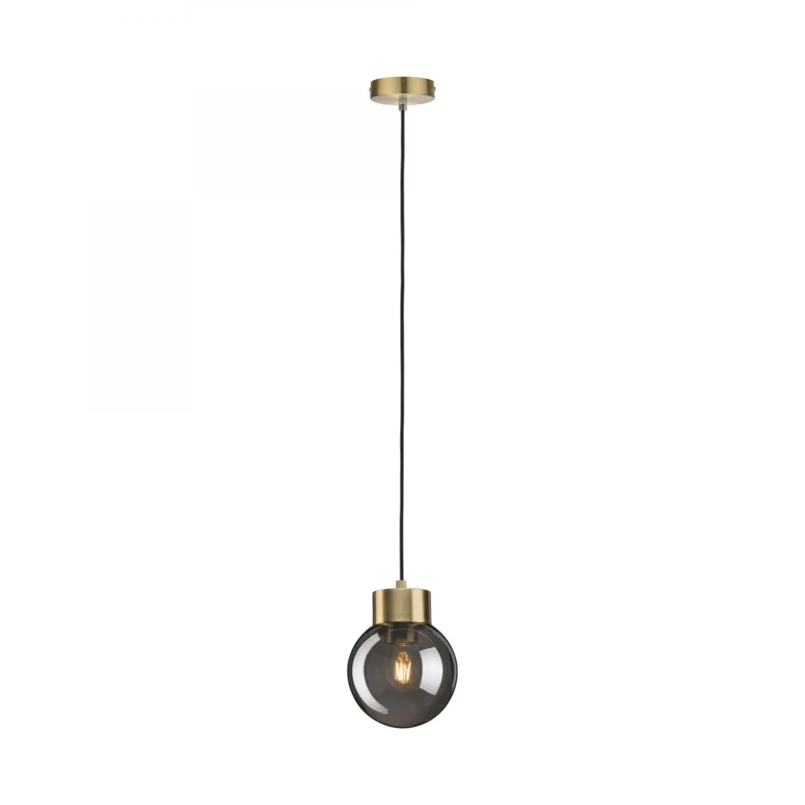 Paulmann No. 79743 Pendelleuchte Neordic Jungle Linja E27 Messing gebürstet, Rauchglas