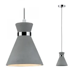 Paulmann No. 70890 Pendelleuchte Verve 1-flammig E27, IP 44, Beton, Chrom