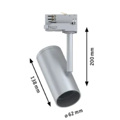 Paulmann No. 95406 ProRail3 3-Phasen Schienensystem Spot Apol E27 max.50W Silber