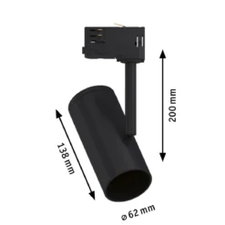 Paulmann No. 95408 ProRail3 3-Phasen Schienensystem Spot Apol E27 max.50W Schwarz