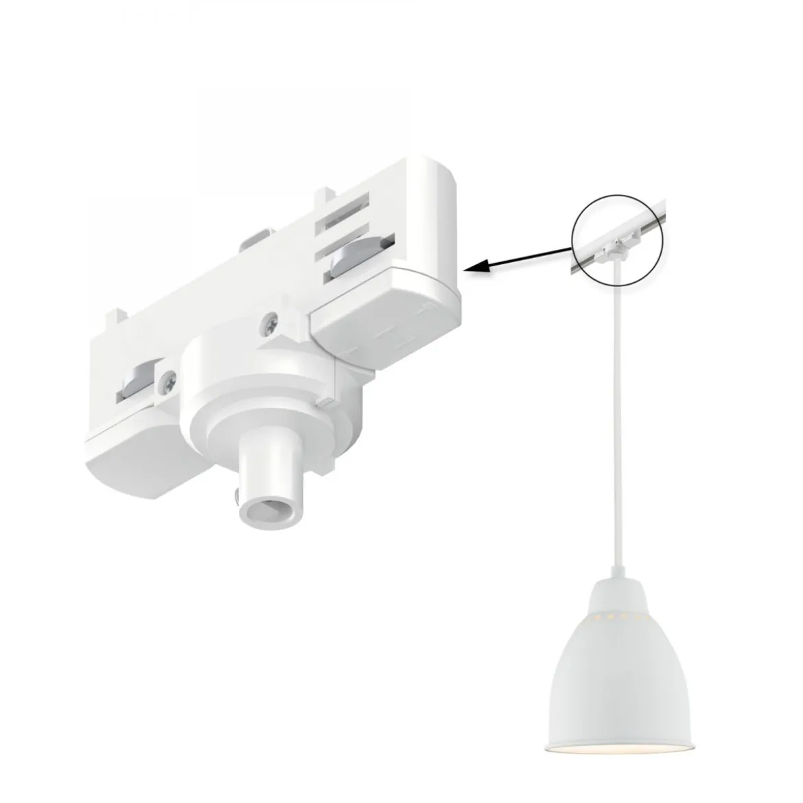 Paulmann No. 91386 ProRail3 3-Phasen Schienensystem Pendeladapter Universal Weiß