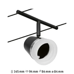 Paulmann No. 94464 Seilsystem Cone Einzelspot Schwarz max.10W 12V