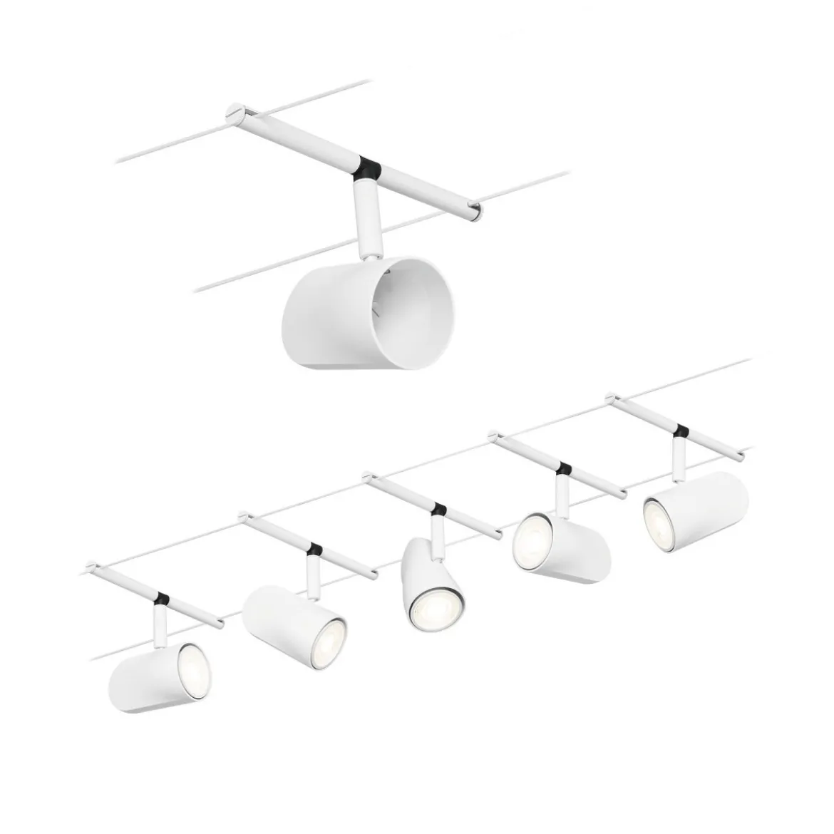 Paulmann No. 94467 Seilsystem Cup Basisset Weiß 5x max.10W DC 60VA