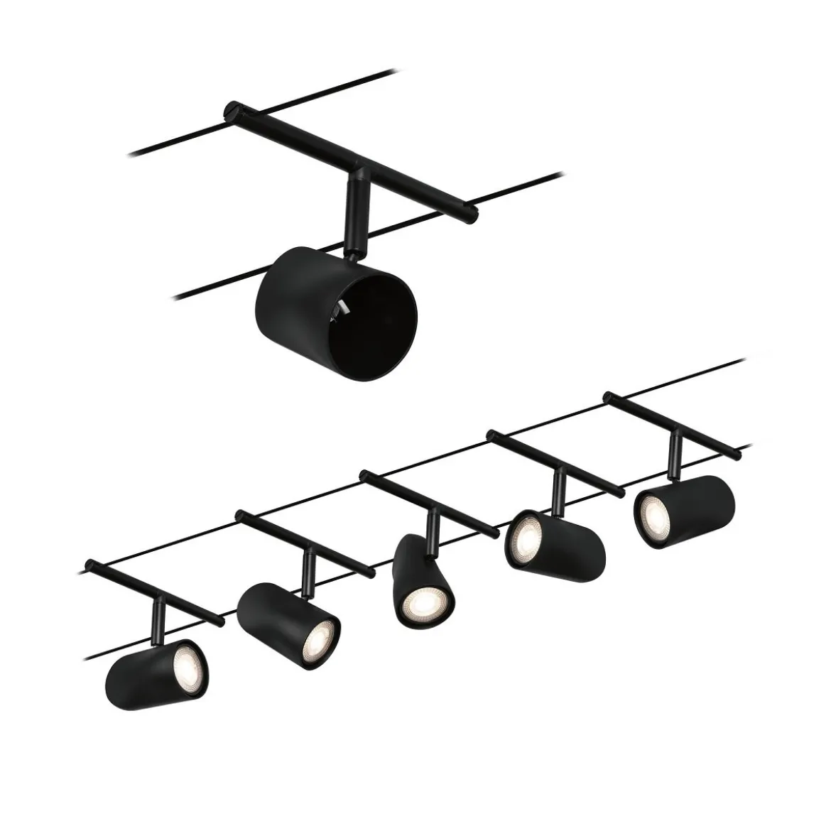 Paulmann No. 94469 Seilsystem Cup Basisset Schwarz 5x max.10W DC 60VA