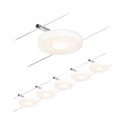 Paulmann No. 94426 Seilsystem DiscLED 5 Spots Chrom Satin 3000K DC 60VA