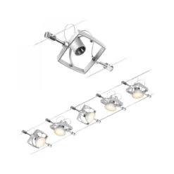 Paulmann No. 94430 Seilsystem Mac II 5 Spots Chrom matt ohne Leuchtmittel DC 60VA