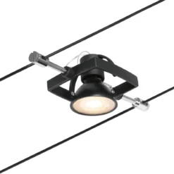 Paulmann No. 94434 Seilsystem Mac II 5 Spots Schwarz matt ohne Leuchtmittel DC 60VA