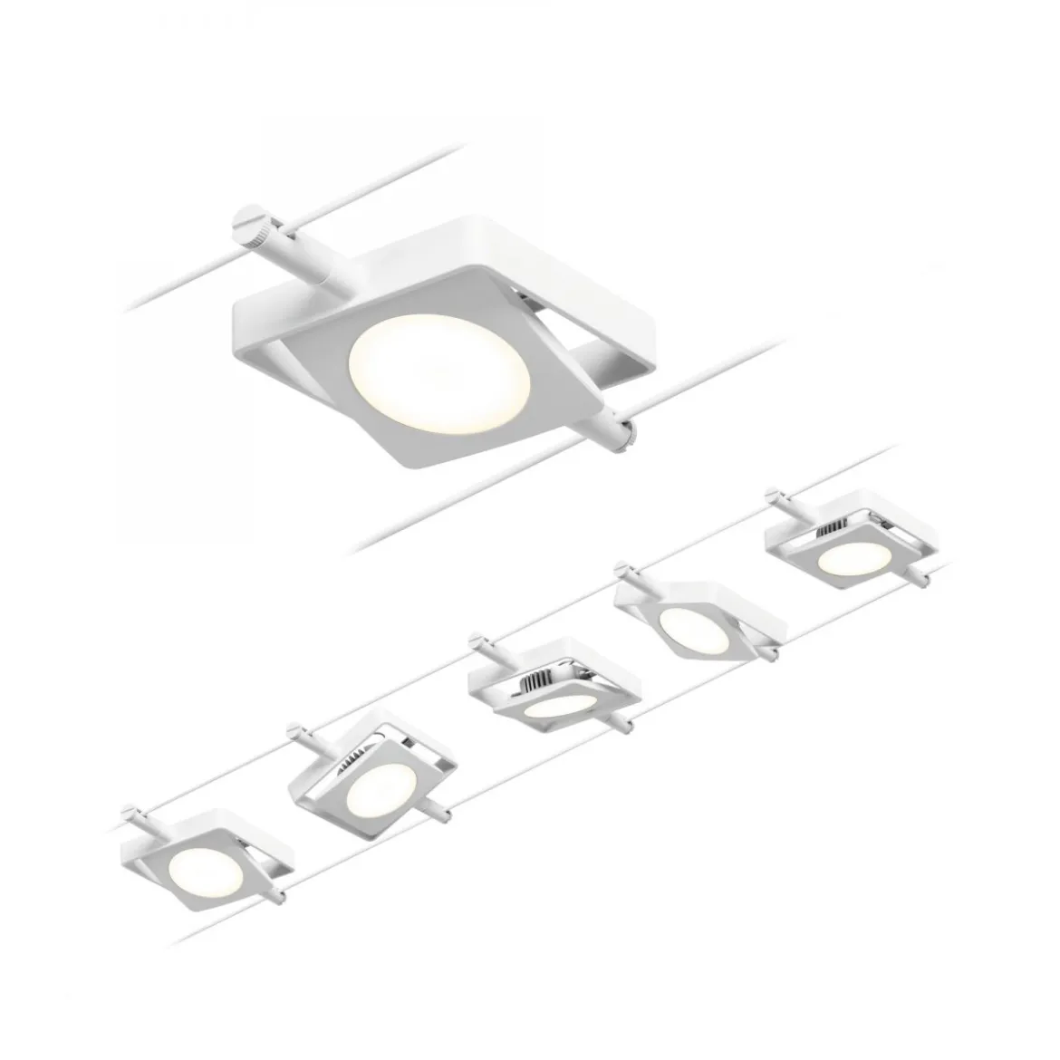 Paulmann No. 94422 Seilsystem MacLED 5 Spots Weiß 3000K DC 60VA