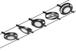 Paulmann No. 94418 Seilsystem RoundMac LED 5 Spots Schwarz matt 3000K DC 60VA