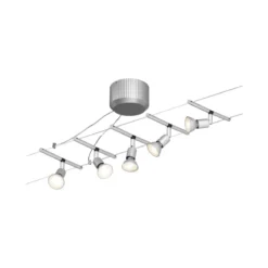 Paulmann No. 94145 Seilsystem Salt Chrom matt mit 5 Spots ohne Leuchtmittel, max. 10W GU5,3