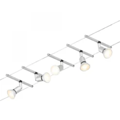 Paulmann No. 94442 Seilsystem Salt 5 Spots Chrom matt ohne Leuchtmittel DC 60VA