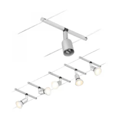 Paulmann No. 94442 Seilsystem Salt 5 Spots Chrom matt ohne Leuchtmittel DC 60VA