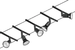 Paulmann No. 94446 Seilsystem Salt 5 Spots Schwarz ohne Leuchtmittel DC 60VA