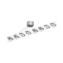Paulmann No. 94153 Seilsystem-Set  LED Cardan 8 Spots Chrom, Chrom matt