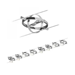 Paulmann No. 94153 Seilsystem-Set  LED Cardan 8 Spots Chrom, Chrom matt