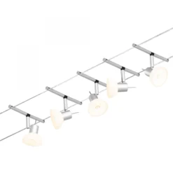 Paulmann No. 94448 Seilsystem Sheela 5 Spots Chrom matt ohne Leuchtmittel DC 60VA