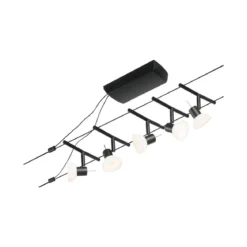 Paulmann No. 94450 Seilsystem Sheela 5 Spots Schwarz ohne Leuchtmittel DC 60VA