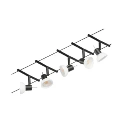 Paulmann No. 94450 Seilsystem Sheela 5 Spots Schwarz ohne Leuchtmittel DC 60VA