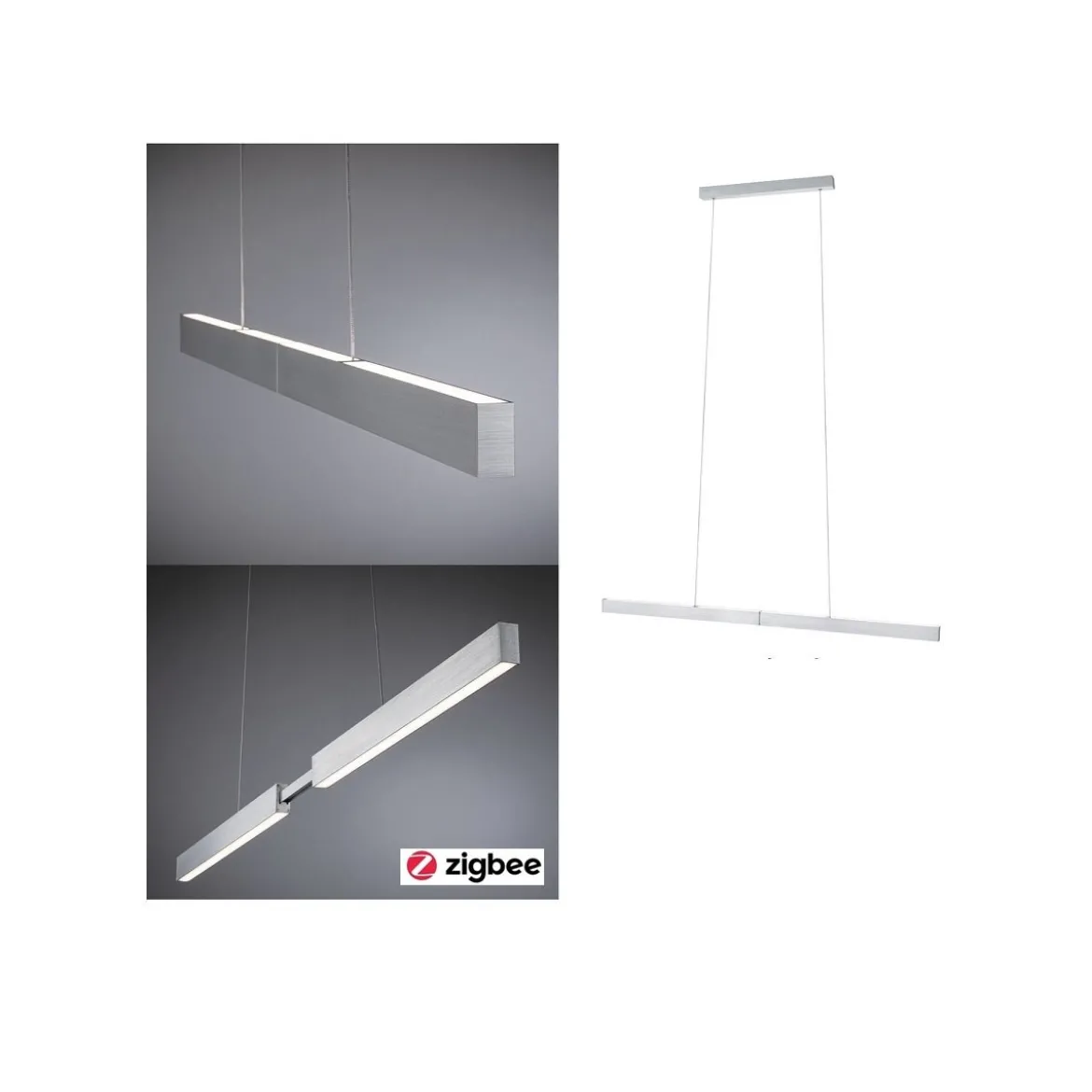 Paulmann No. 79815 SmartHome Zigbee Pendelleuchte Aptare 18W dimmbar Alu gebürstet