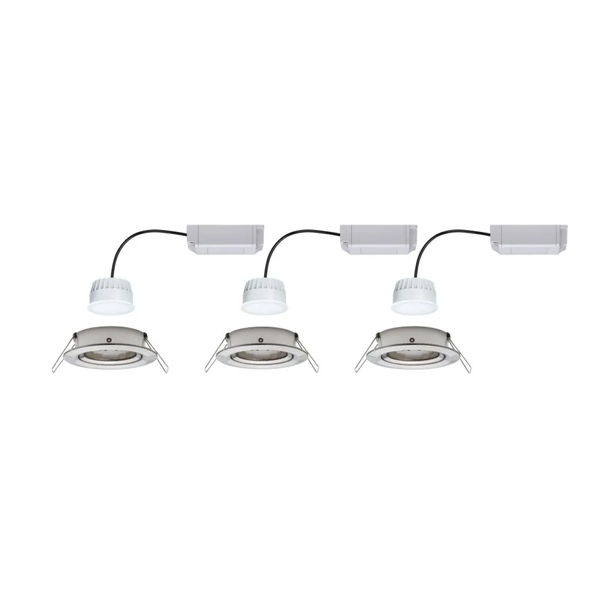 Paulmann No. 92959 SmartHome Zigbee LED Einbauleuchten Set Nova Plus 3x6W Eisen gebürstet