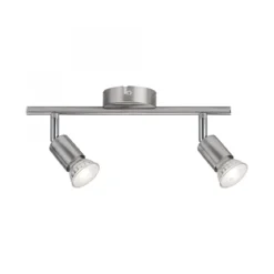 Paulmann No. 66744 Strahler Carolina 2-flammig Nickel matt ohne Leuchtmittel, max. 10W GU10